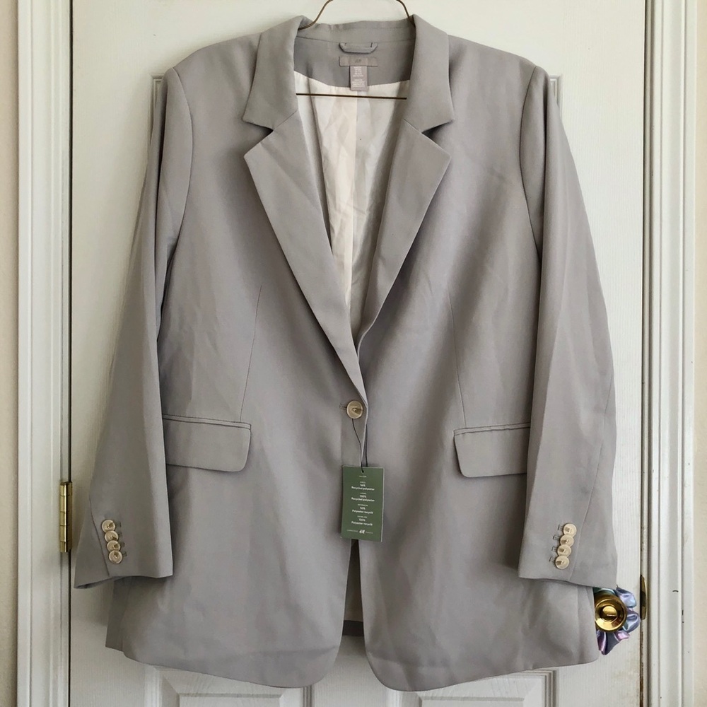 H&M light sage green oversized blazer size XXL
